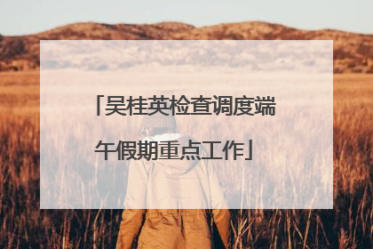 吴桂英检查调度端午假期重点工作