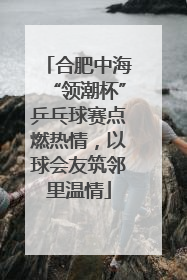 合肥中海“领潮杯”乒乓球赛点燃热情，以球会友筑邻里温情