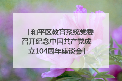 和平区教育系统党委召开纪念中国共产党成立104周年座谈会