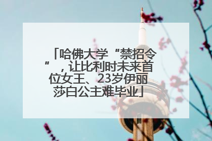 哈佛大学“禁招令”，让比利时未来首位女王、23岁伊丽莎白公主难毕业