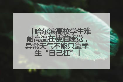 哈尔滨高校学生难耐高温在楼道睡觉，异常天气不能只靠学生“自己扛”