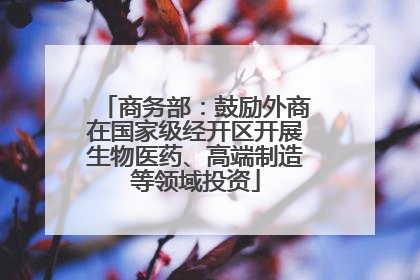 商务部：鼓励外商在国家级经开区开展生物医药、高端制造等领域投资