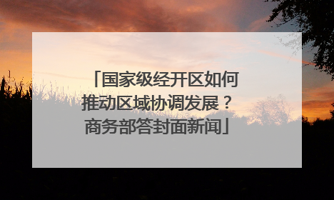 国家级经开区如何推动区域协调发展？商务部答封面新闻