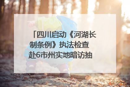 四川启动《河湖长制条例》执法检查 赴6市州实地暗访抽查｜四川人大之声