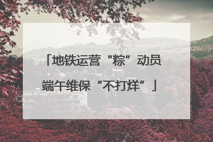 地铁运营“粽”动员 端午维保“不打烊”