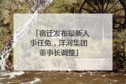 宿迁发布最新人事任免，洋河集团董事长调整