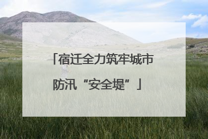 宿迁全力筑牢城市防汛“安全堤”