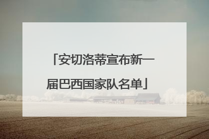 安切洛蒂宣布新一届巴西国家队名单