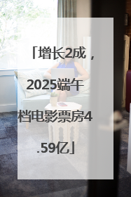 增长2成，2025端午档电影票房4.59亿