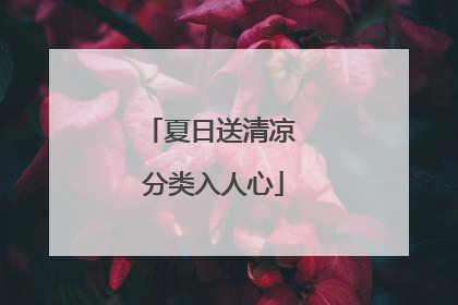 夏日送清凉 分类入人心
