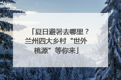 夏日避暑去哪里？兰州四大乡村“世外桃源”等你来