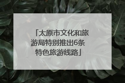 太原市文化和旅游局特别推出6条特色旅游线路