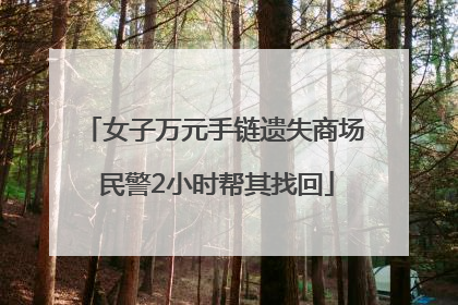 女子万元手链遗失商场 民警2小时帮其找回
