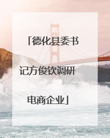 德化县委书记方俊钦调研电商企业