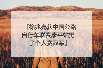 徐兆亮获中国公路自行车联赛康平站男子个人赛冠军