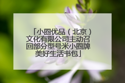 小圈优品（北京）文化有限公司主动召回部分型号米小圈牌美好生活书包