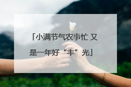 小满节气农事忙 又是一年好“丰”光