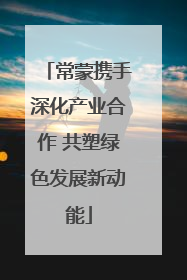 常蒙携手深化产业合作 共塑绿色发展新动能