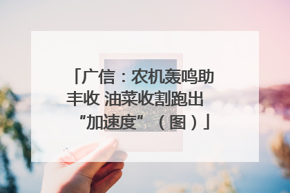 广信：农机轰鸣助丰收 油菜收割跑出“加速度”（图）