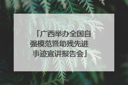 广西举办全国自强模范暨助残先进事迹宣讲报告会