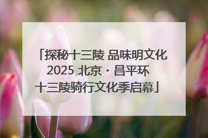 探秘十三陵 品味明文化 2025 北京・昌平环十三陵骑行文化季启幕