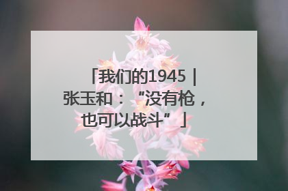 我们的1945｜张玉和：“没有枪，也可以战斗”