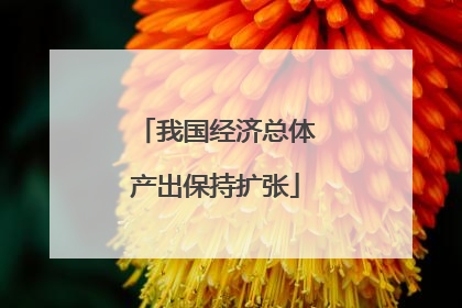 我国经济总体产出保持扩张
