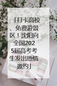 打卡高校、免费游景区！沈阳向全国2025届高考考生发出热情邀约