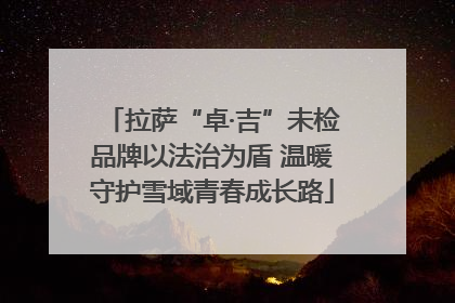 拉萨“卓·吉”未检品牌以法治为盾 温暖守护雪域青春成长路