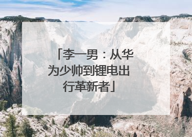 李一男：从华为少帅到锂电出行革新者