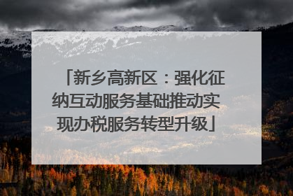 新乡高新区：强化征纳互动服务基础推动实现办税服务转型升级
