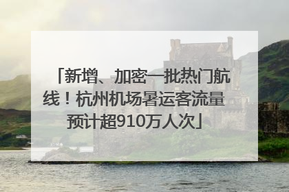 新增、加密一批热门航线！杭州机场暑运客流量预计超910万人次