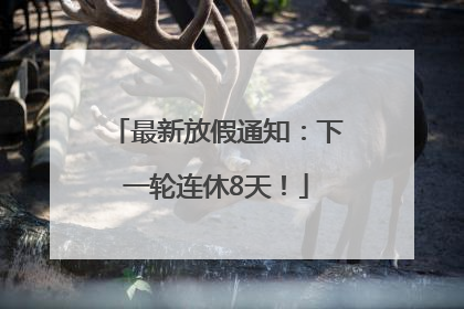 最新放假通知：下一轮连休8天！
