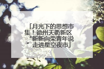 月光下的思想市集！德州天衢新区“新新向荣青年说”走进星空夜市