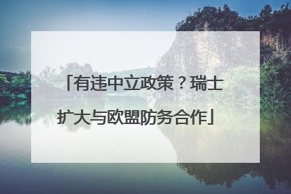 有违中立政策？瑞士扩大与欧盟防务合作