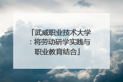 武威职业技术大学：将劳动研学实践与职业教育结合