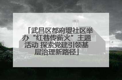 武昌区都府堤社区举办“红巷传薪火”主题活动 探索党建引领基层治理新路径