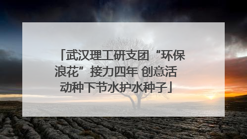 武汉理工研支团“环保浪花”接力四年 创意活动种下节水护水种子