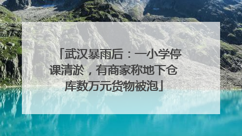 武汉暴雨后：一小学停课清淤，有商家称地下仓库数万元货物被泡