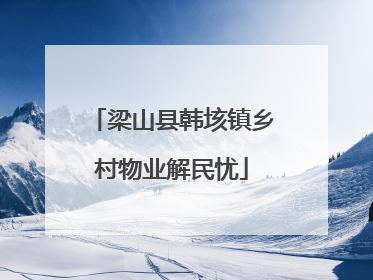 梁山县韩垓镇乡村物业解民忧