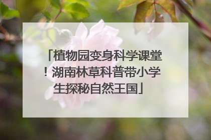 植物园变身科学课堂！湖南林草科普带小学生探秘自然王国