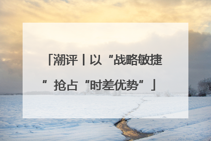 潮评丨以“战略敏捷”抢占“时差优势”