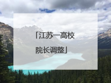 江苏一高校院长调整