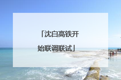 沈白高铁开始联调联试