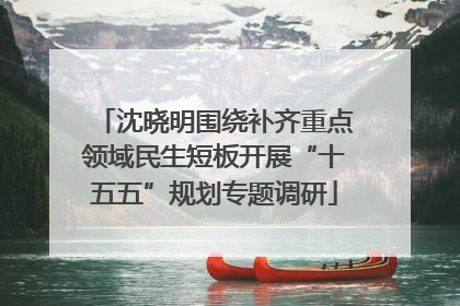 沈晓明围绕补齐重点领域民生短板开展“十五五”规划专题调研