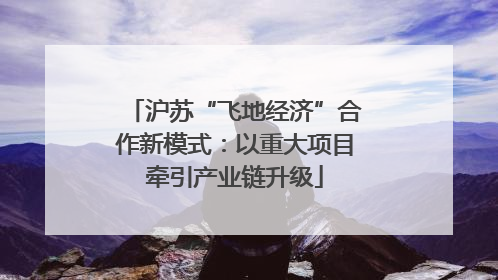 沪苏“飞地经济”合作新模式：以重大项目牵引产业链升级