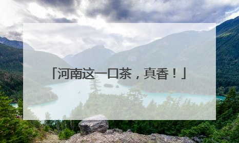 河南这一口茶，真香！