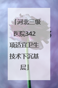河北三级医院342项适宜卫生技术下沉基层