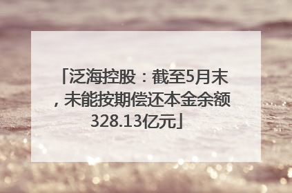 泛海控股：截至5月末，未能按期偿还本金余额328.13亿元