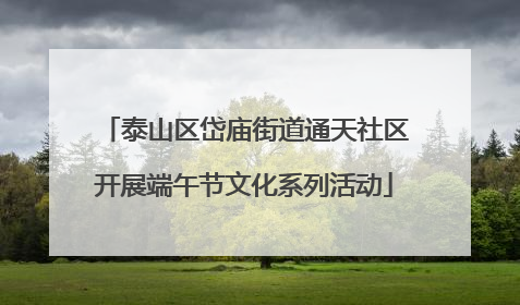 泰山区岱庙街道通天社区开展端午节文化系列活动